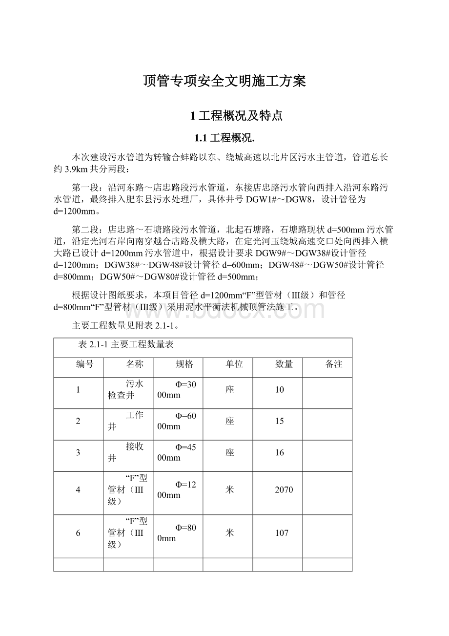 顶管专项安全文明施工方案.docx