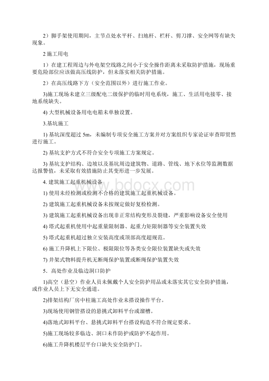 质量安全检查问题分类Word格式文档下载.docx_第2页