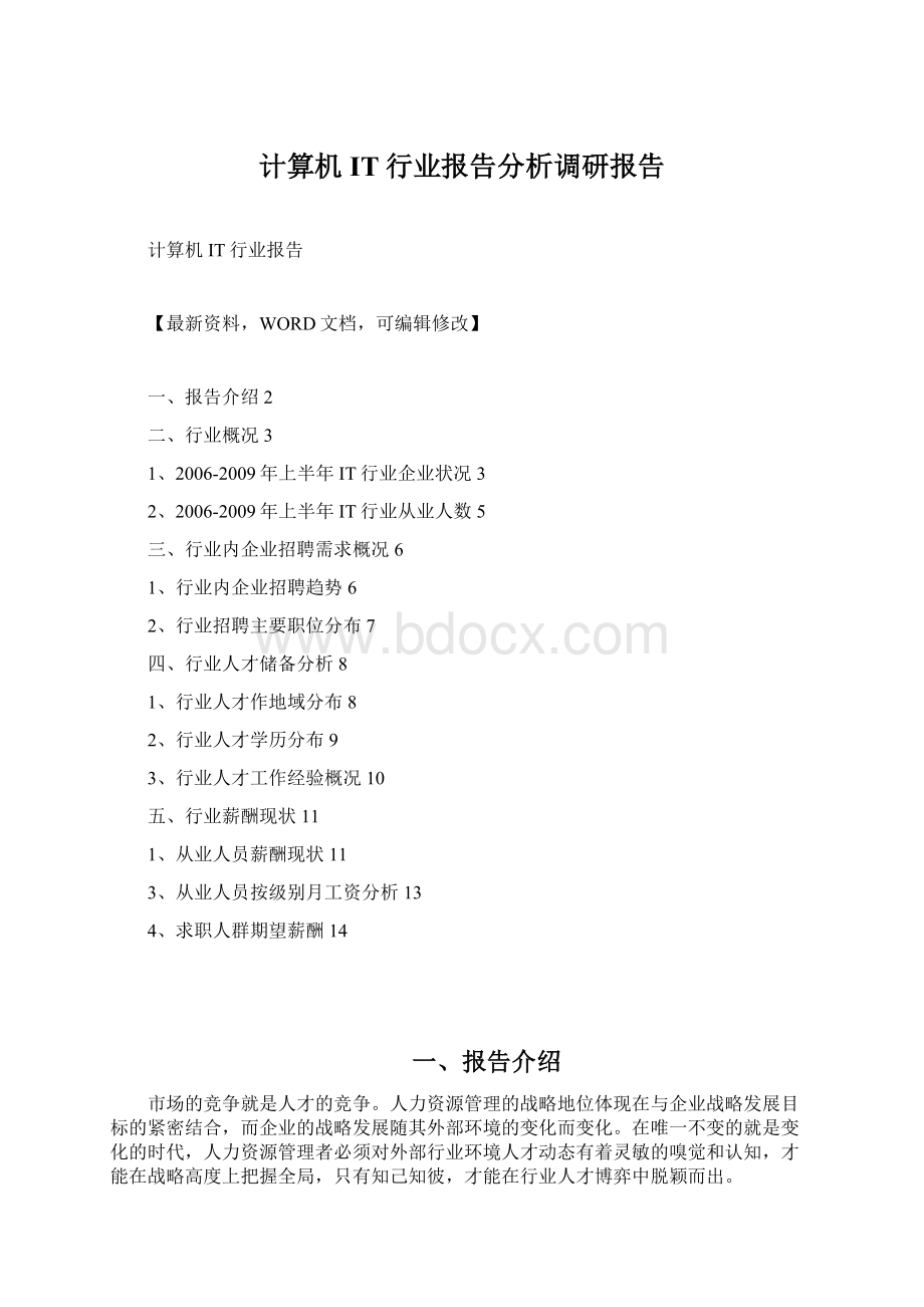 计算机IT行业报告分析调研报告Word文档格式.docx