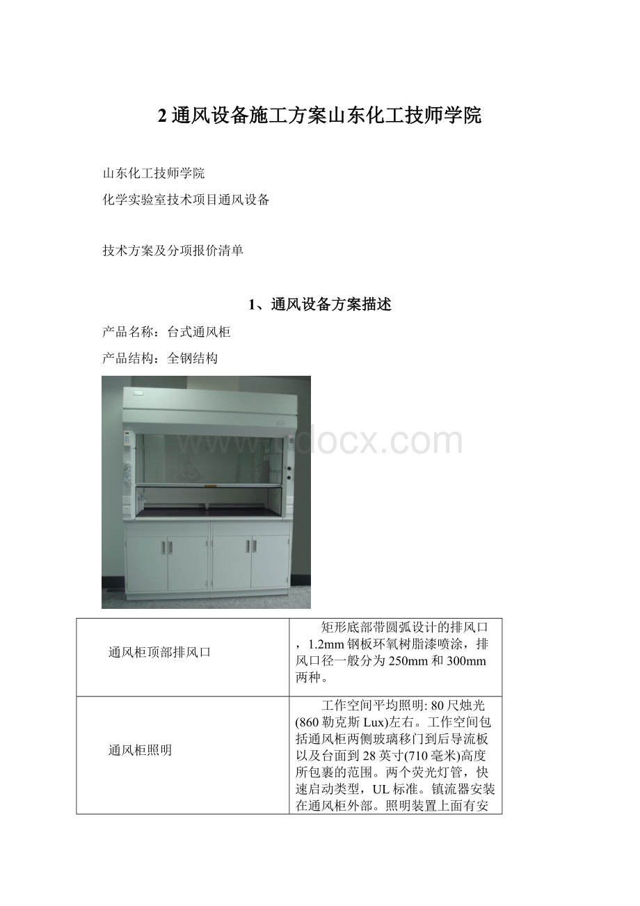 2通风设备施工方案山东化工技师学院Word文件下载.docx