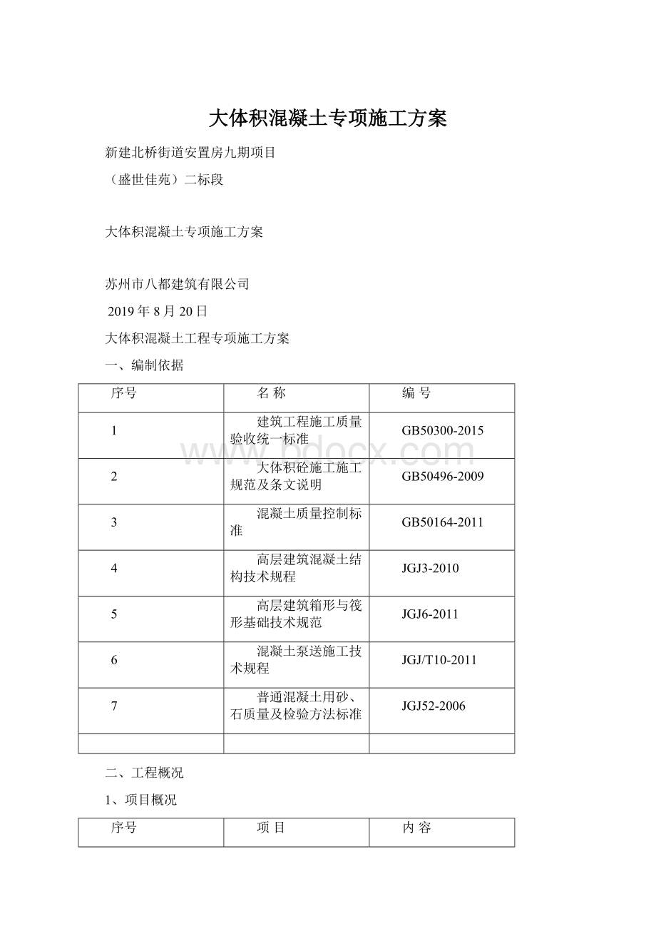 大体积混凝土专项施工方案.docx_第1页