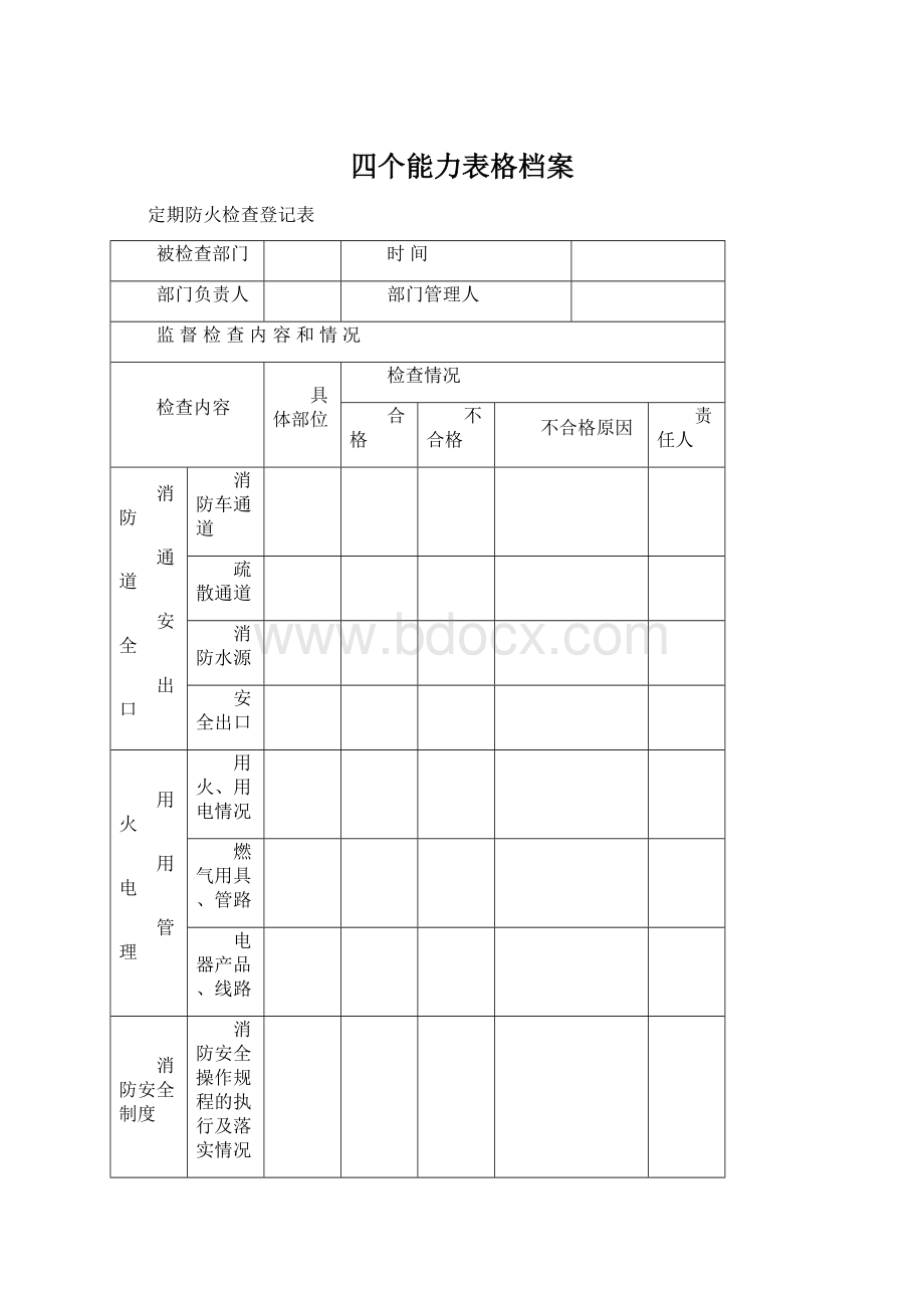 四个能力表格档案.docx