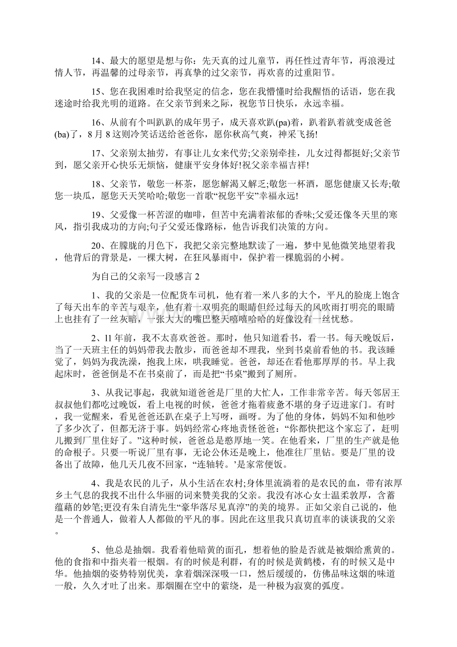 给自己父亲写的感言句子合集.docx_第2页