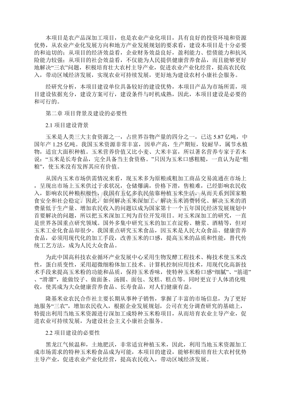 特种玉米蛋白粉建设项目可研报告.docx_第3页