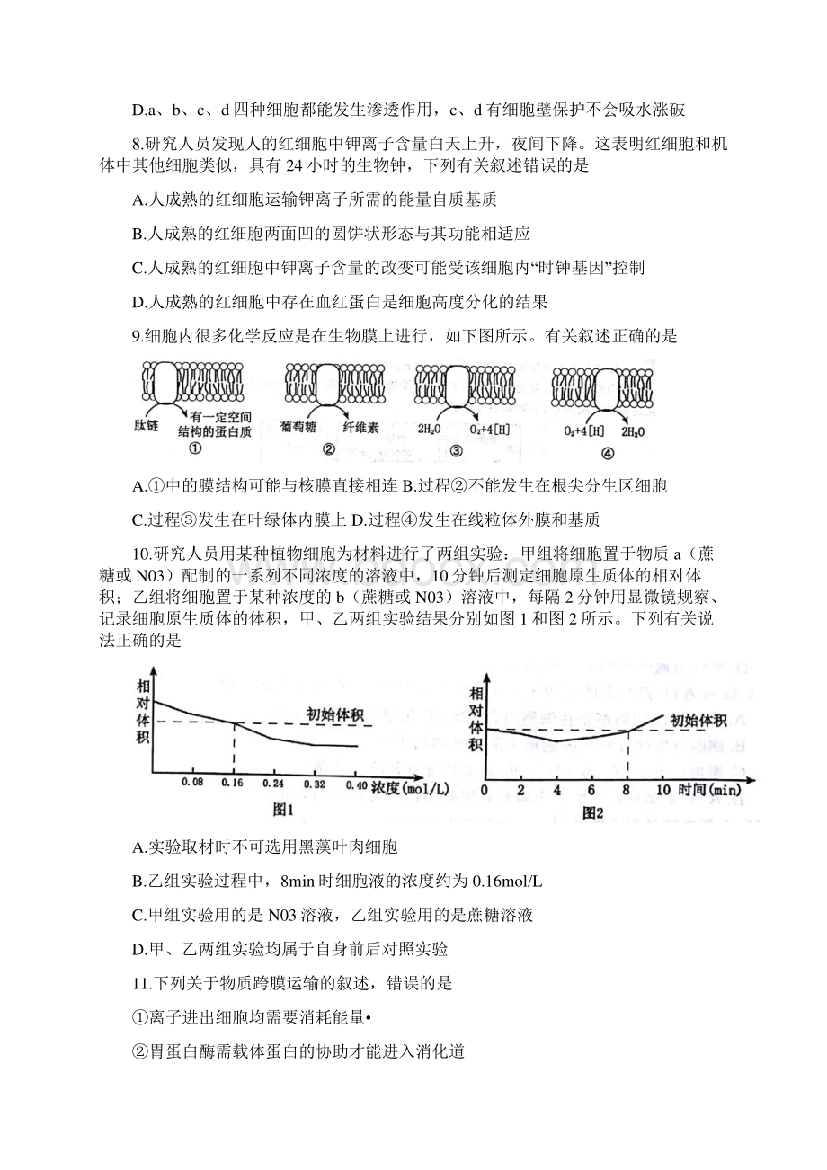 河南省郑州市学年高二下学期期末考试生物试题.docx_第3页