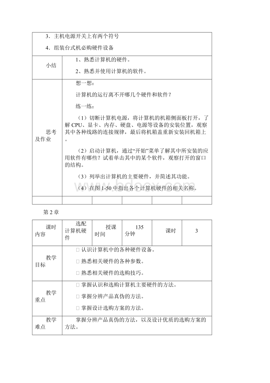 计算机组装与维护立体化教程微课版 第3版 配套教学教案.docx_第3页