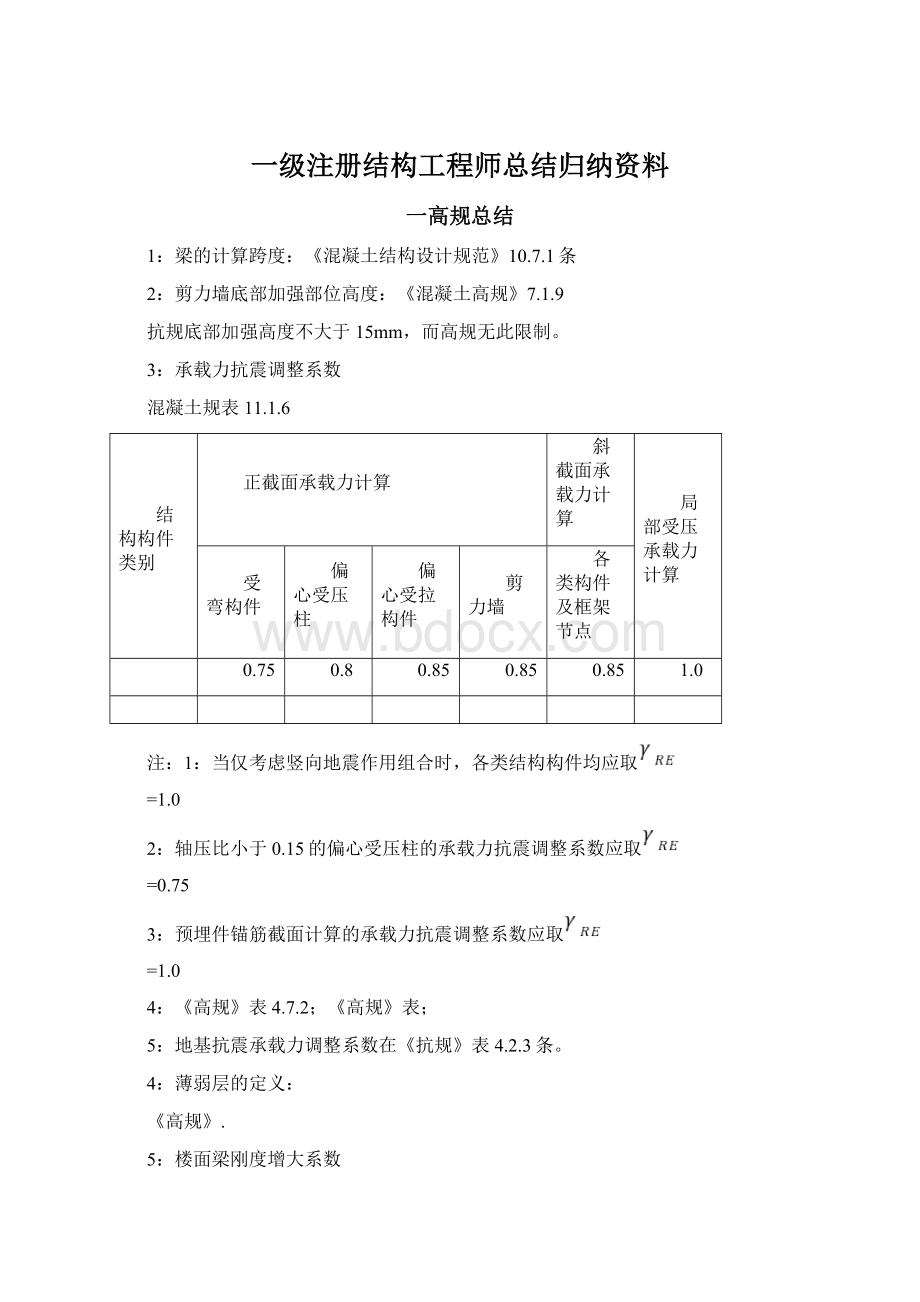 一级注册结构工程师总结归纳资料.docx_第1页