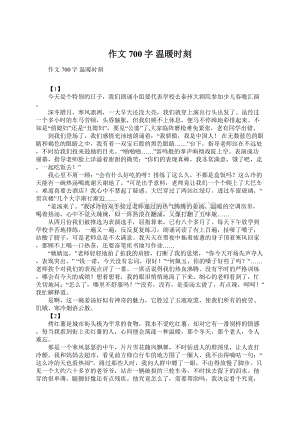 作文700字 温暖时刻Word格式.docx