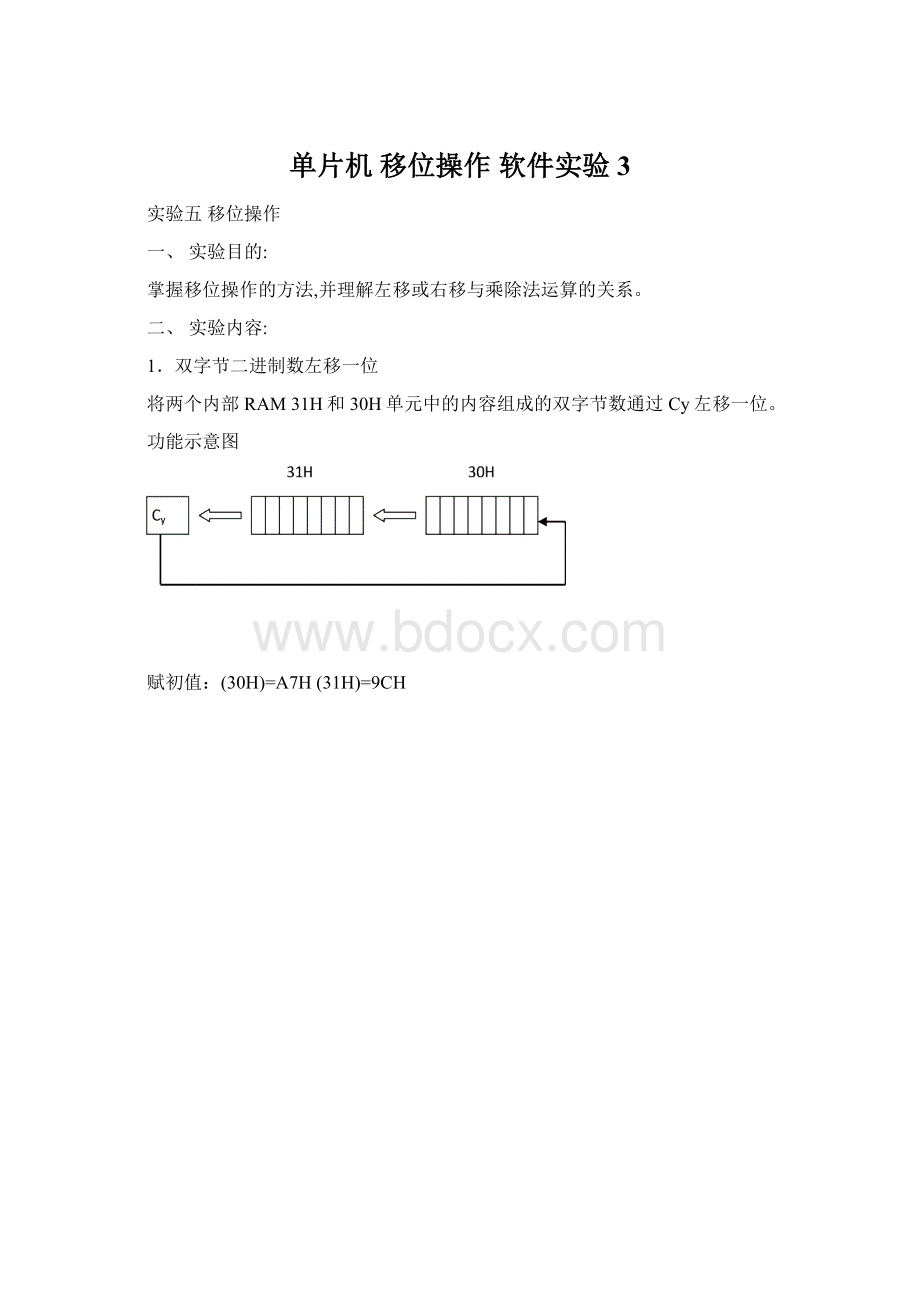 单片机移位操作 软件实验3.docx