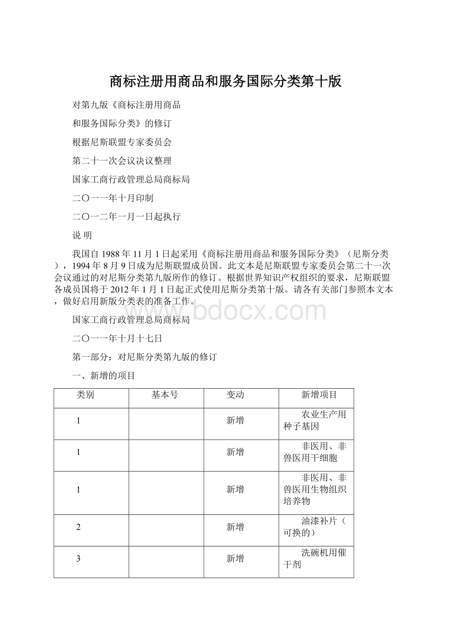 商标注册用商品和服务国际分类第十版.docx_第1页