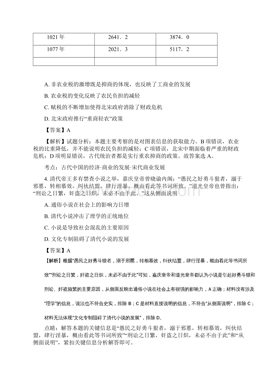 湖南省岳阳县届高三高考考前适应性试题文科综合历史精校解析 Word版.docx_第2页