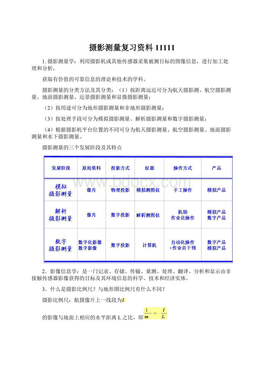 摄影测量复习资料11111文档格式.docx_第1页