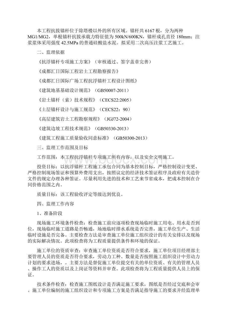 抗浮锚杆工程监理细则完整资料doc.docx_第2页