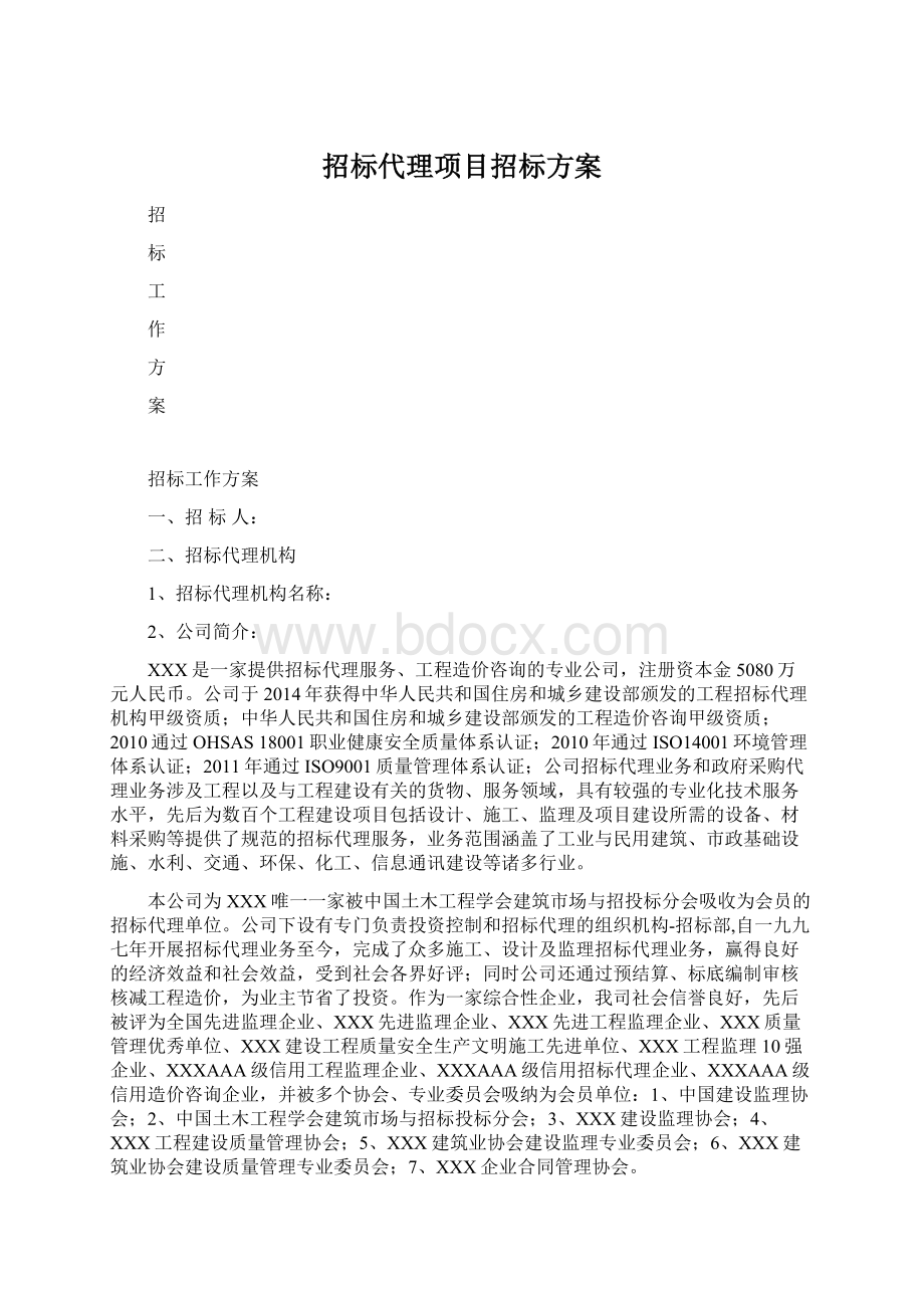 招标代理项目招标方案.docx_第1页