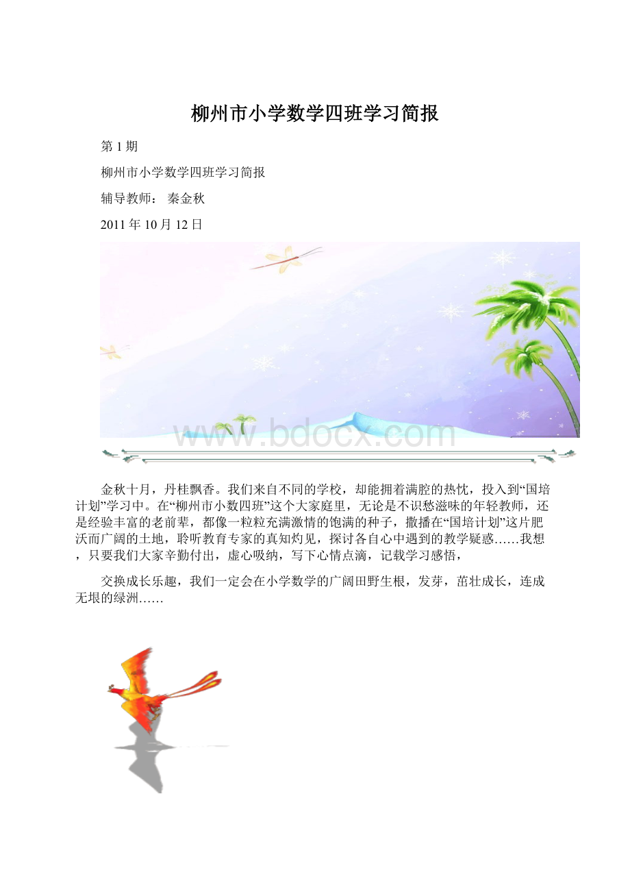 柳州市小学数学四班学习简报.docx