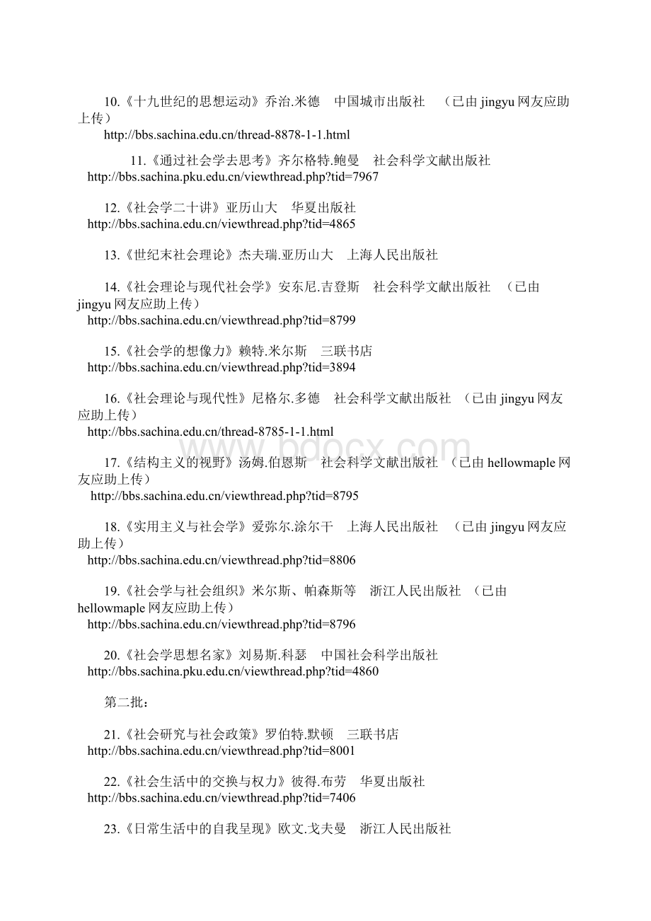 100本社会学阅读推荐书目及其下载地址.docx_第2页