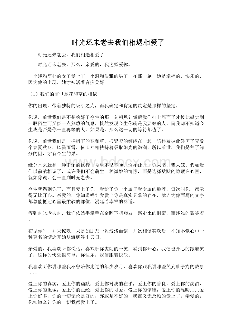 时光还未老去我们相遇相爱了.docx