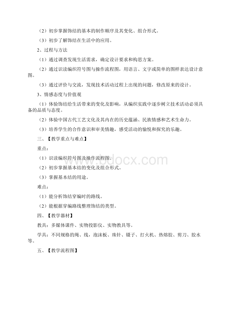 《绳结工艺饰结》教学设计Word文档格式.docx_第2页