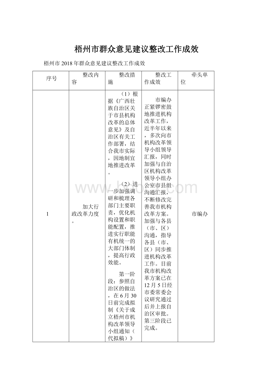 梧州市群众意见建议整改工作成效Word下载.docx_第1页