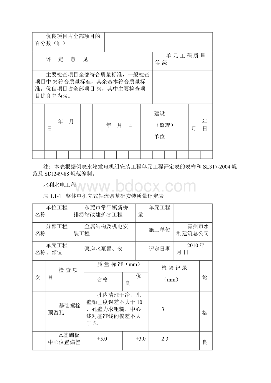 3#立式机组整体电机安装单元工程质量评定表Word格式文档下载.docx_第2页