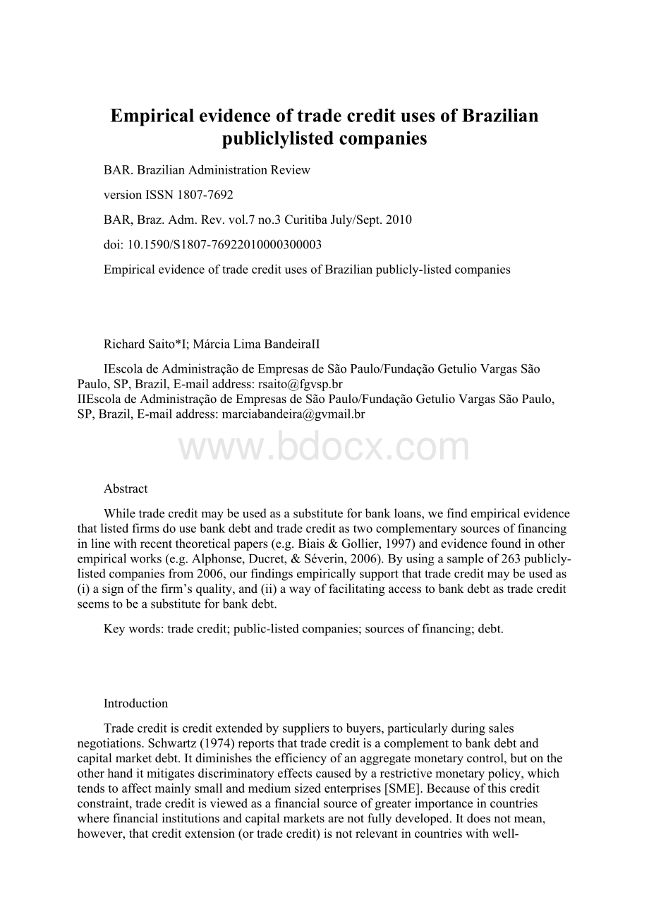 Empirical evidence of trade credit uses of Brazilian publiclylisted companies.docx