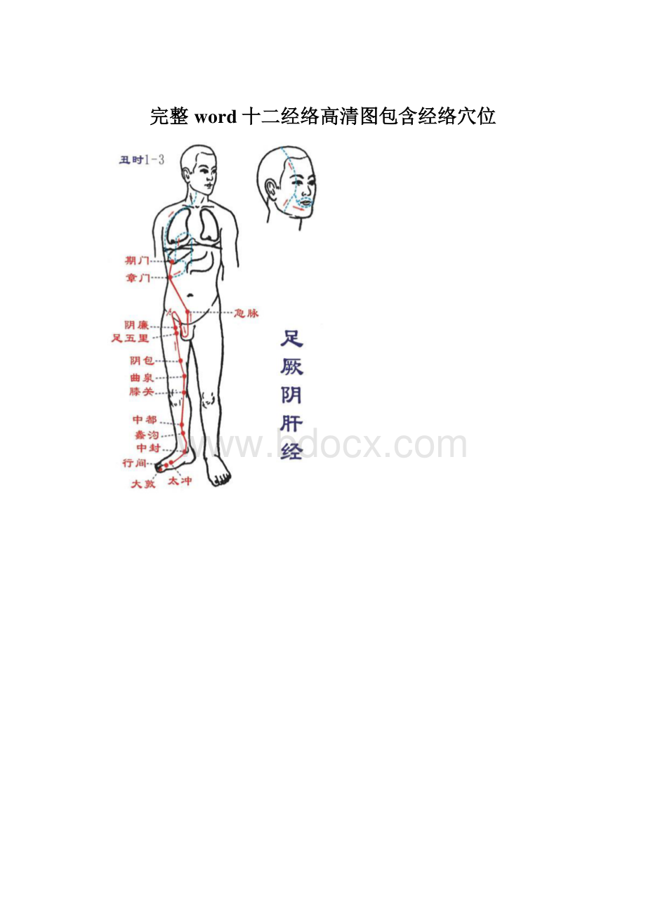 完整word十二经络高清图包含经络穴位Word格式.docx