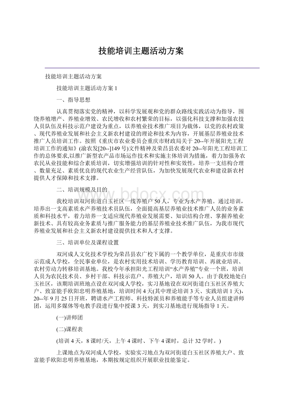 技能培训主题活动方案.docx