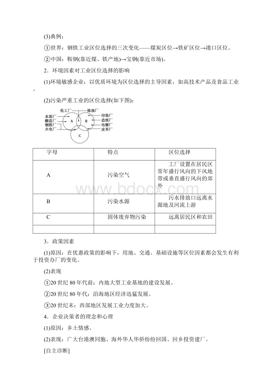 高中地理 第四章 工业地域的形成与发展 第1节 工业的区位选择学案 新人教版必修2.docx_第2页