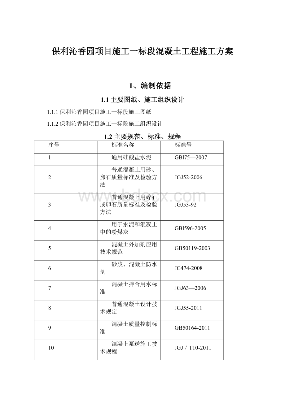 保利沁香园项目施工一标段混凝土工程施工方案.docx