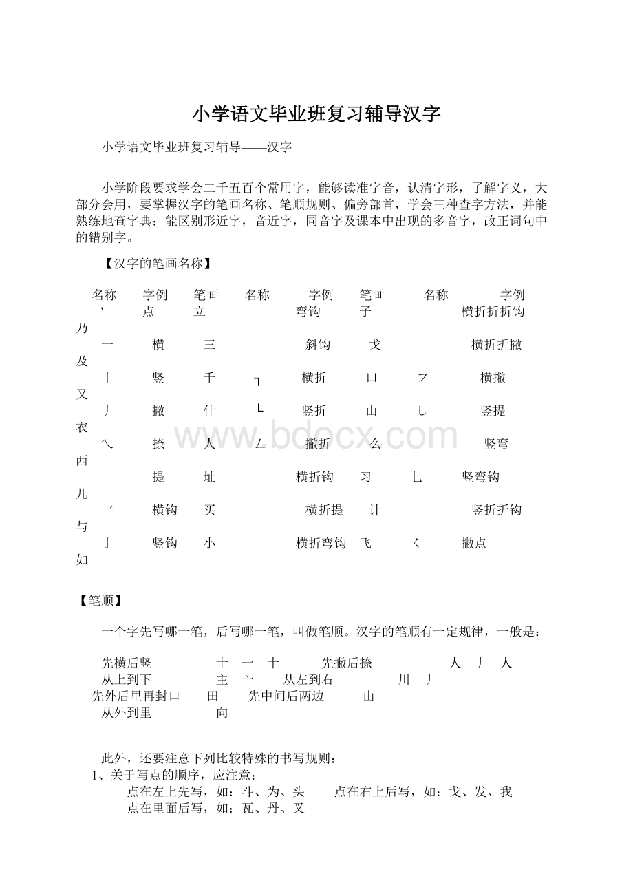 小学语文毕业班复习辅导汉字.docx