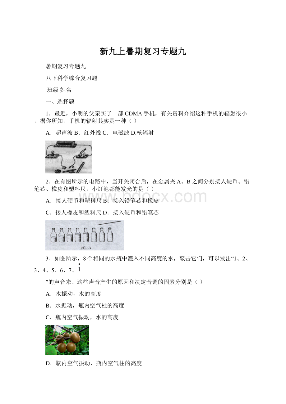 新九上暑期复习专题九Word格式文档下载.docx