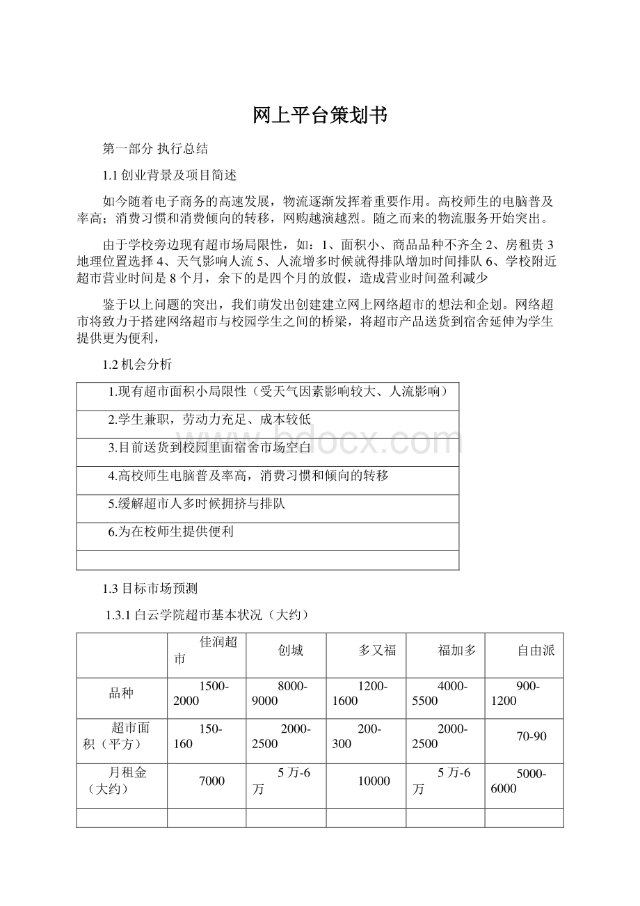 网上平台策划书Word文档格式.docx