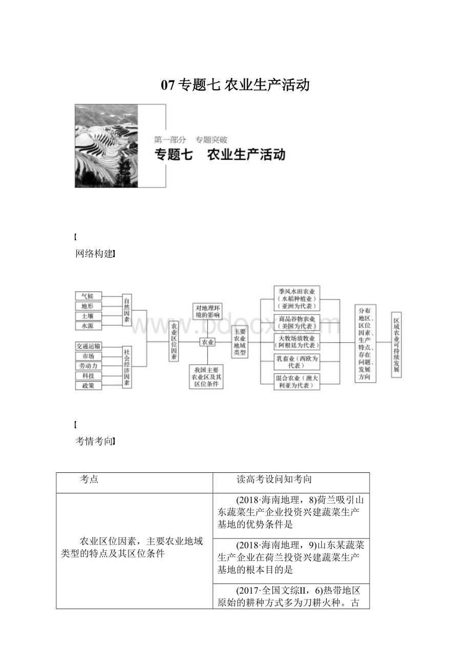 07专题七 农业生产活动Word格式文档下载.docx_第1页