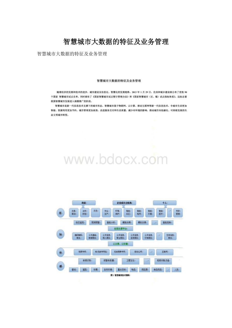 智慧城市大数据的特征及业务管理文档格式.docx_第1页