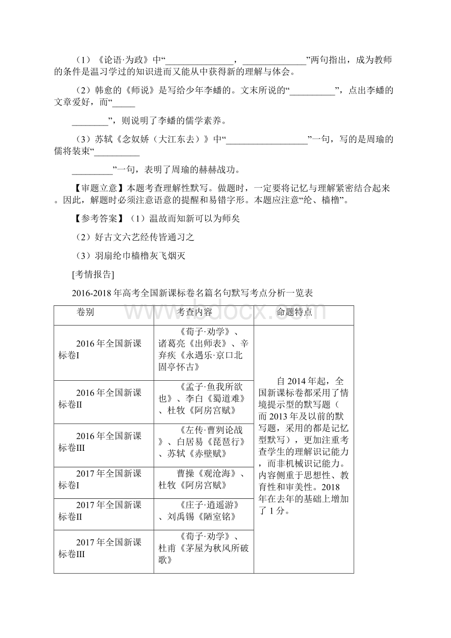 届高考语文二轮复习专题13名篇名句默写试题.docx_第2页