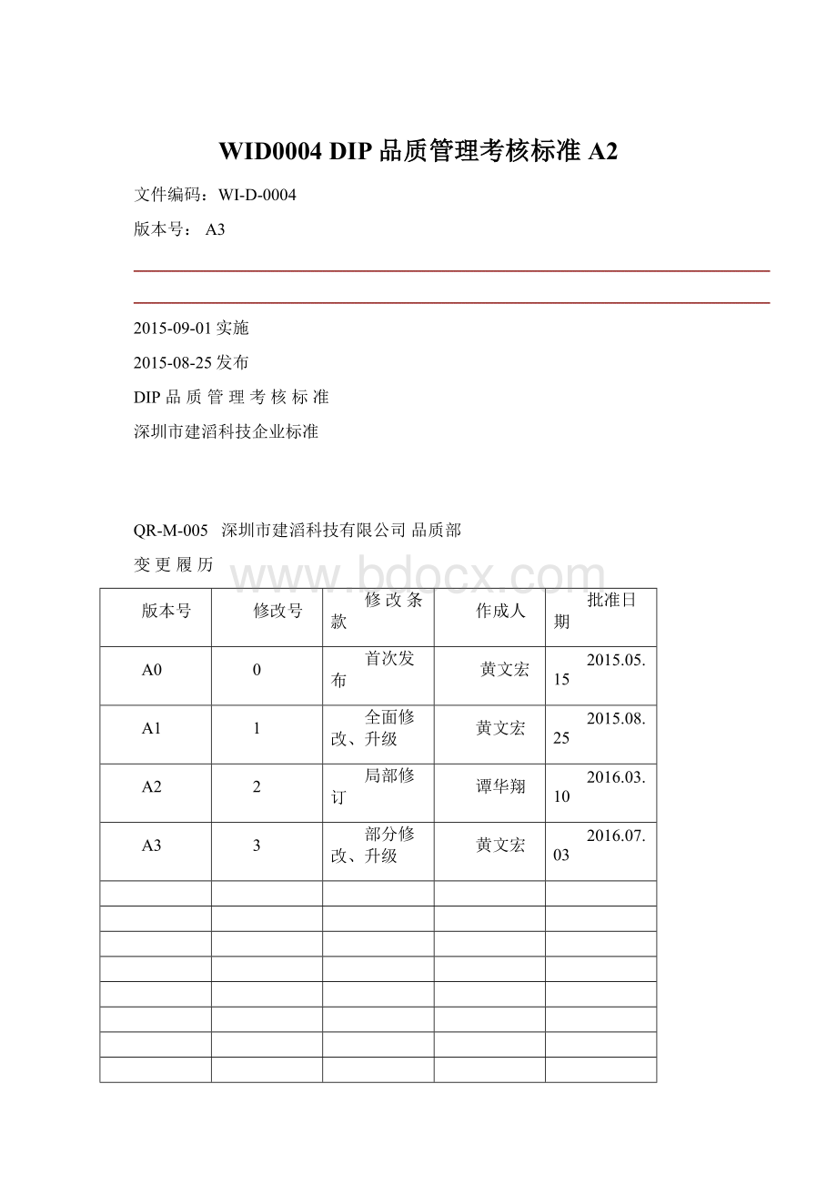 WID0004 DIP品质管理考核标准A2.docx