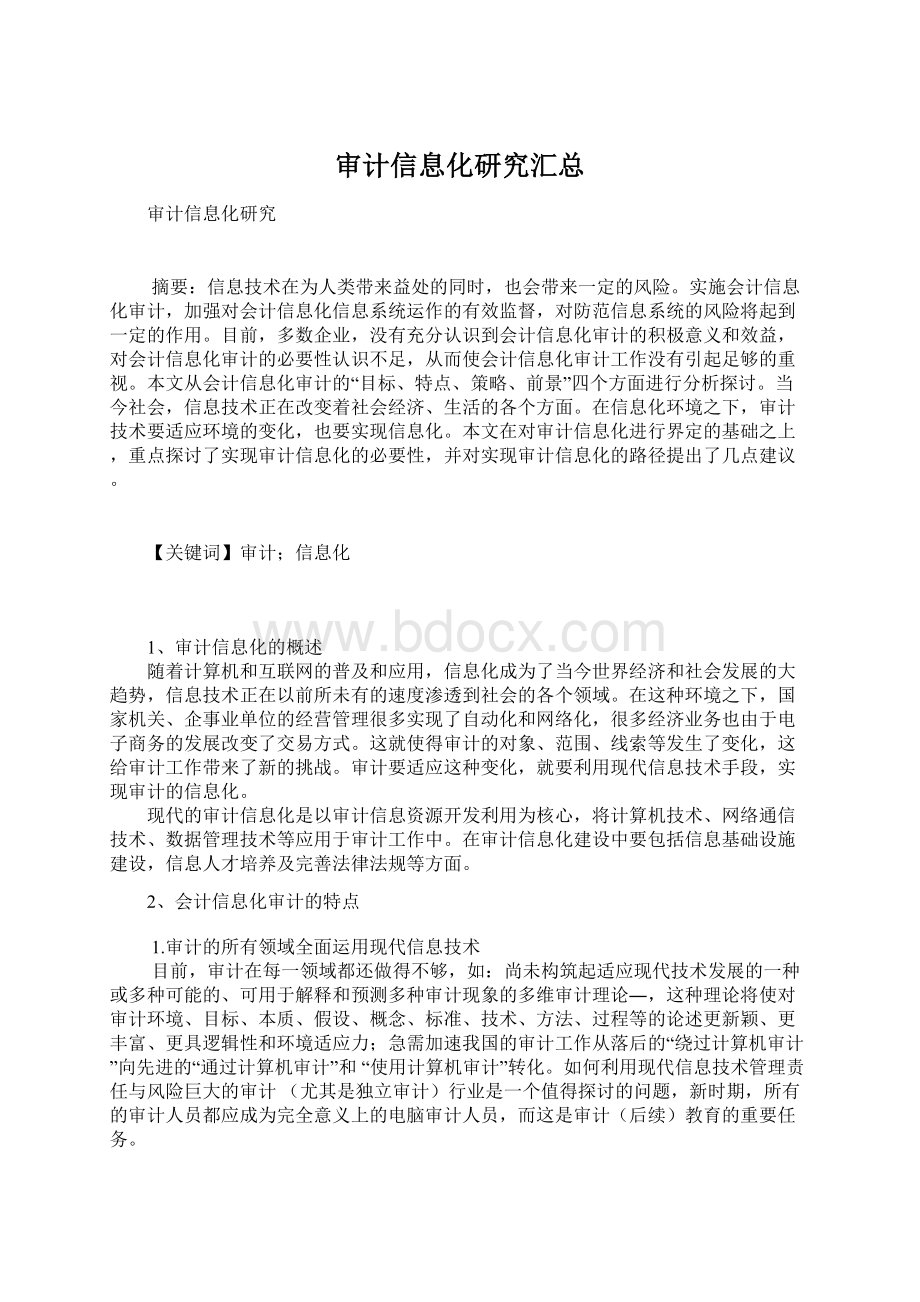 审计信息化研究汇总.docx