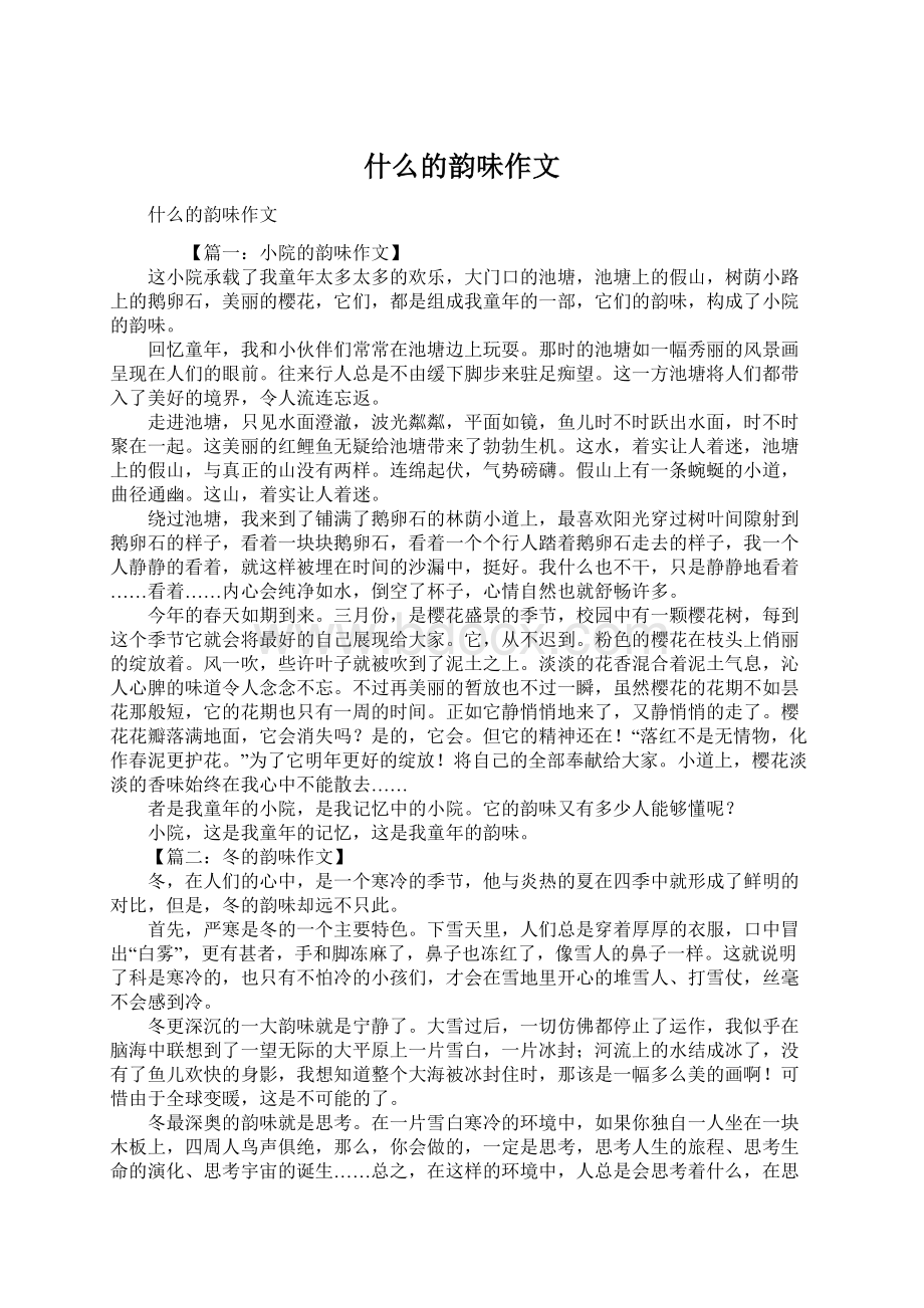 什么的韵味作文Word文档下载推荐.docx