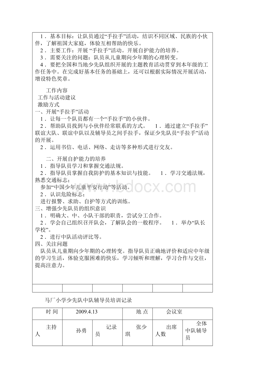 马厂小学少先队中队辅导员培训记录.docx_第3页