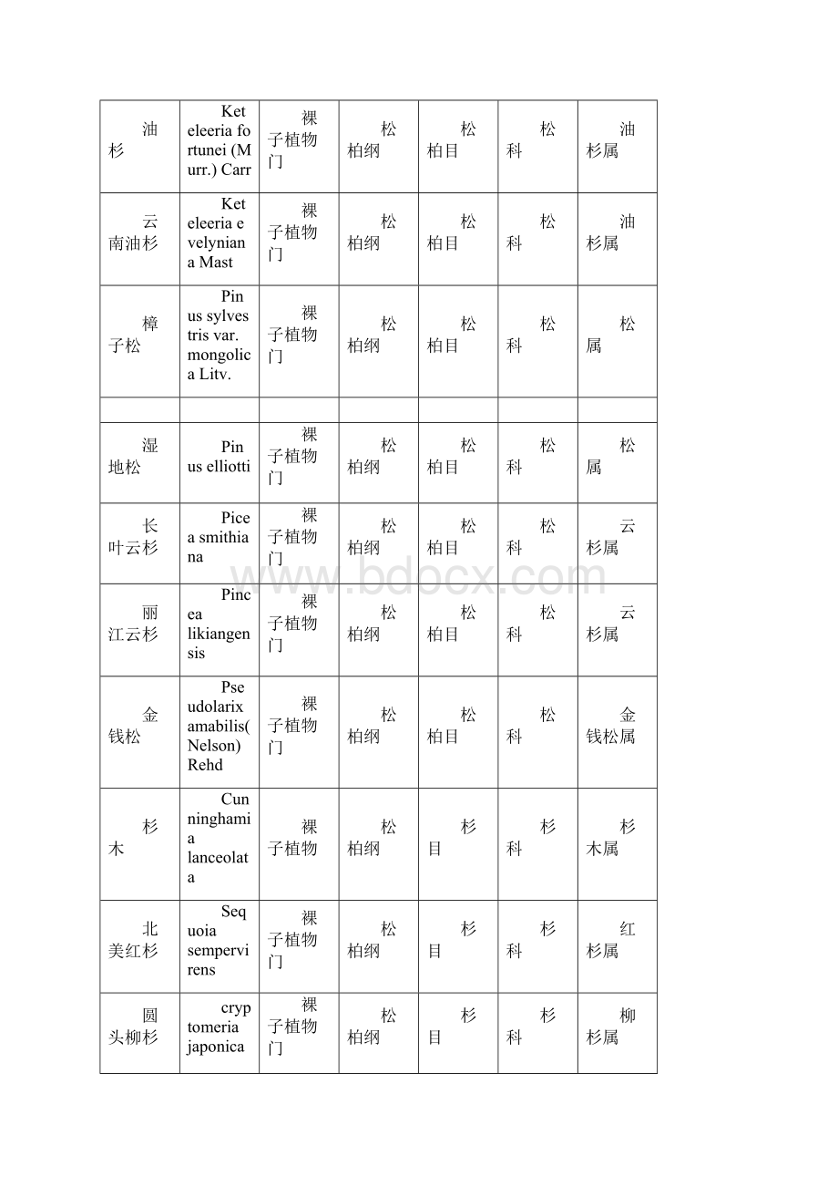 昆明植物园部分植物名录.docx_第3页