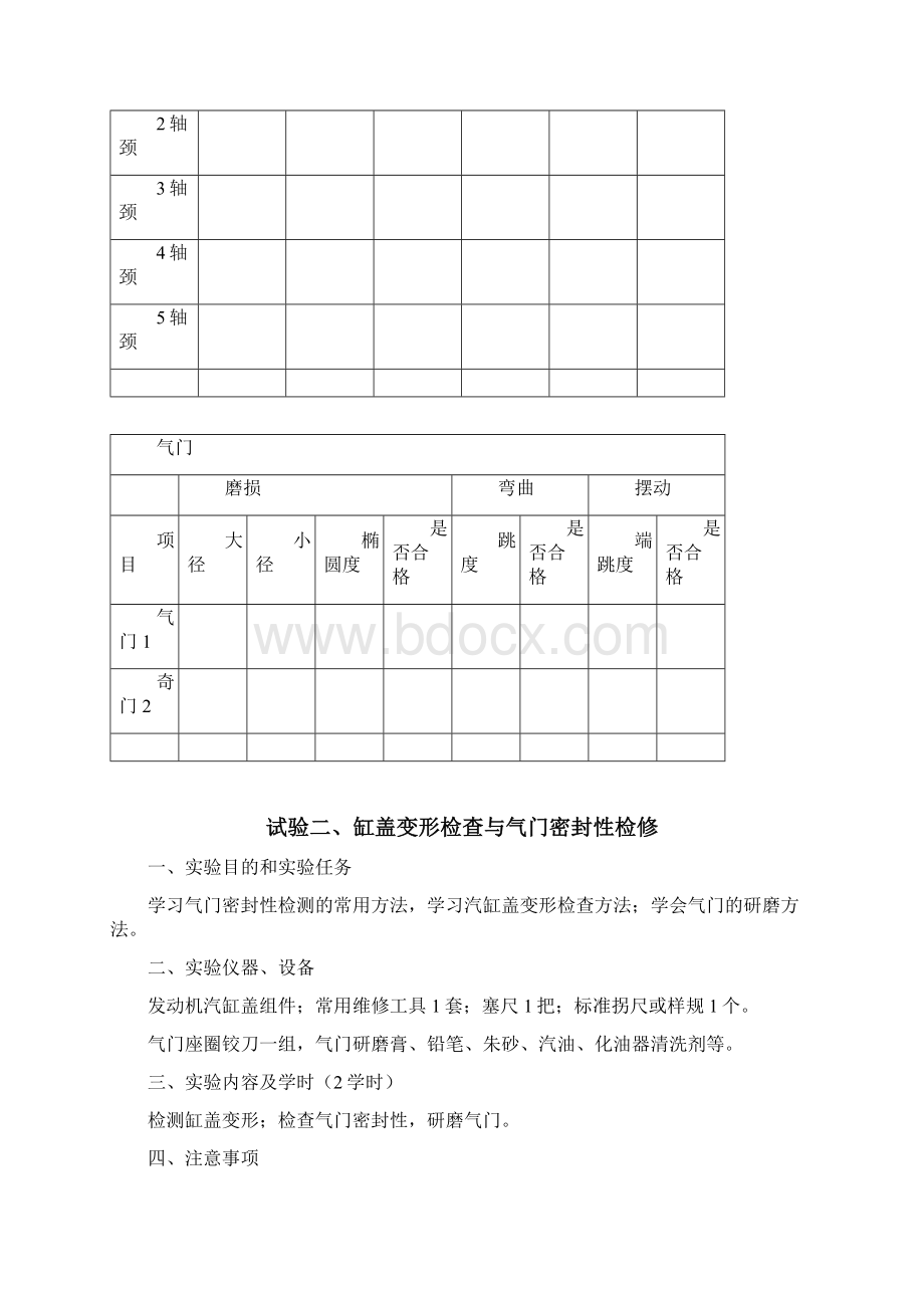 汽车维修工程试验指导书知识讲解Word格式文档下载.docx_第3页