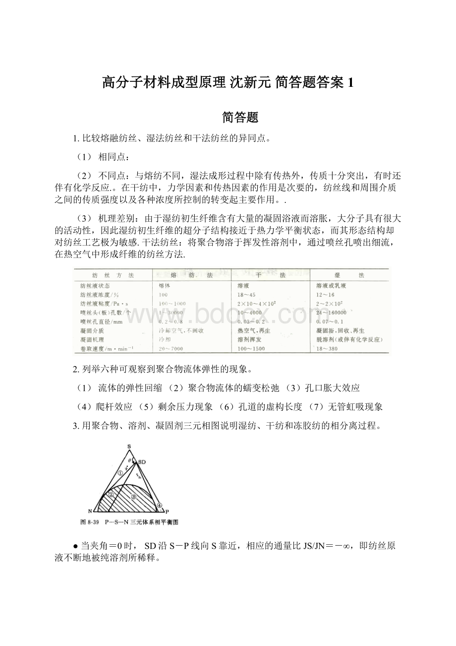 高分子材料成型原理 沈新元 简答题答案1Word格式.docx