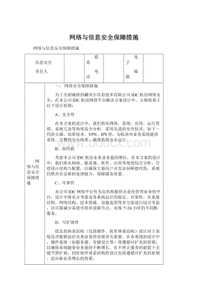 网络与信息安全保障措施Word格式.docx