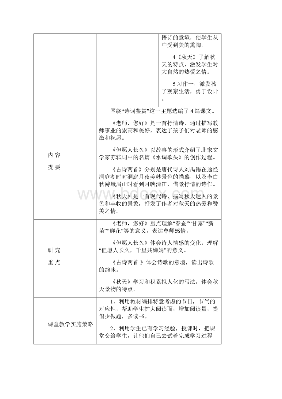 苏教版四年级上册语文教案及单元计划Word文件下载.docx_第2页