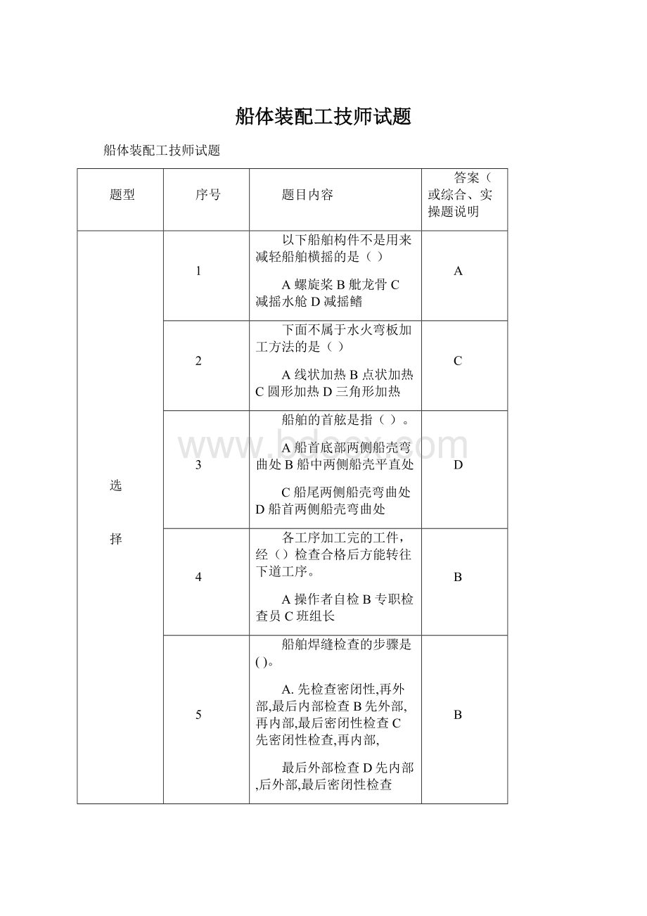 船体装配工技师试题.docx_第1页