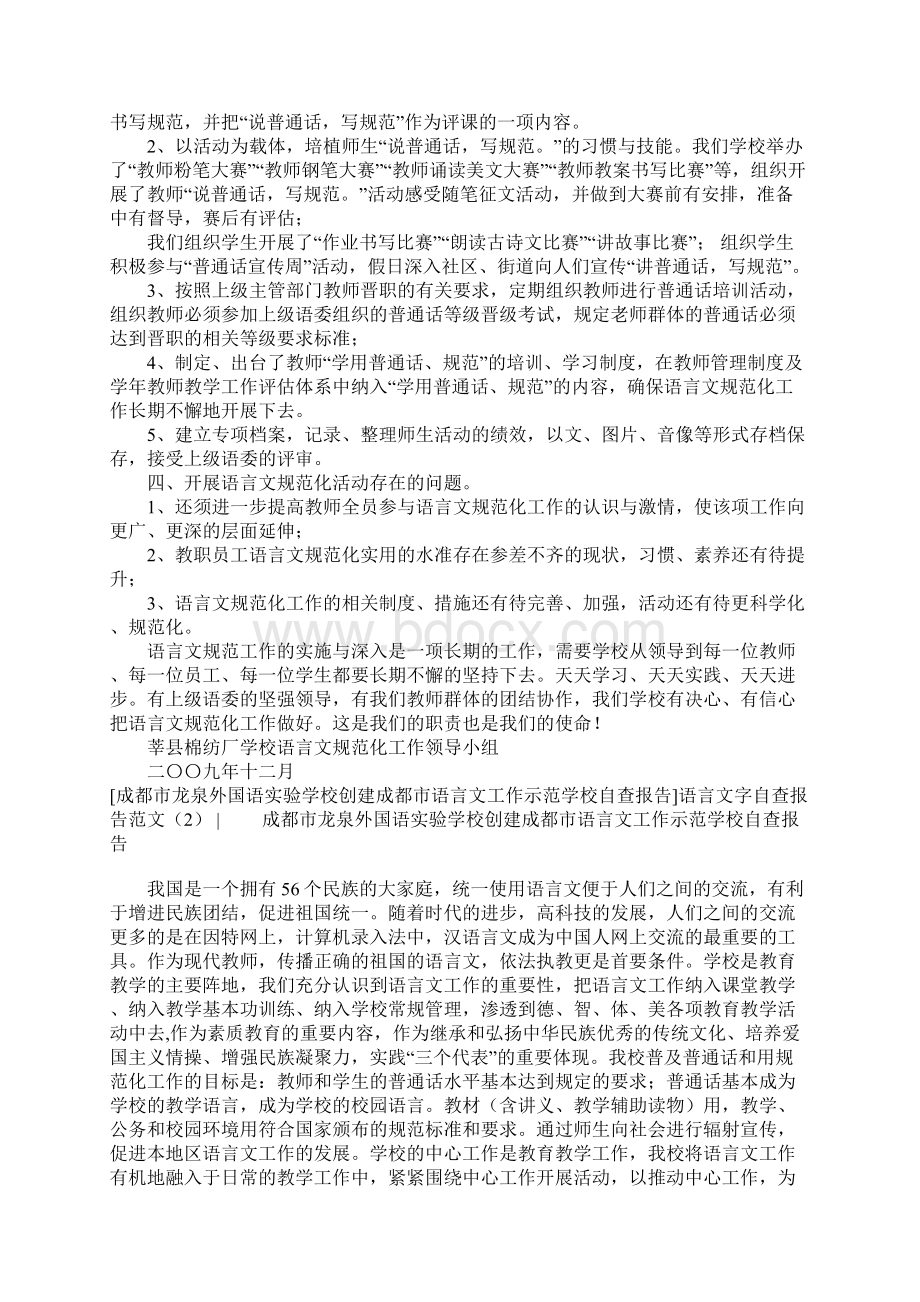 自查报告语言文字自查报告范文4篇Word下载.docx_第2页