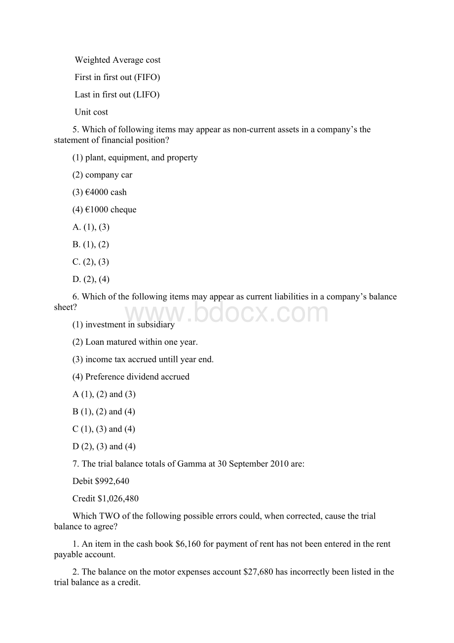 会计专业英语模拟试题及答案.docx_第2页