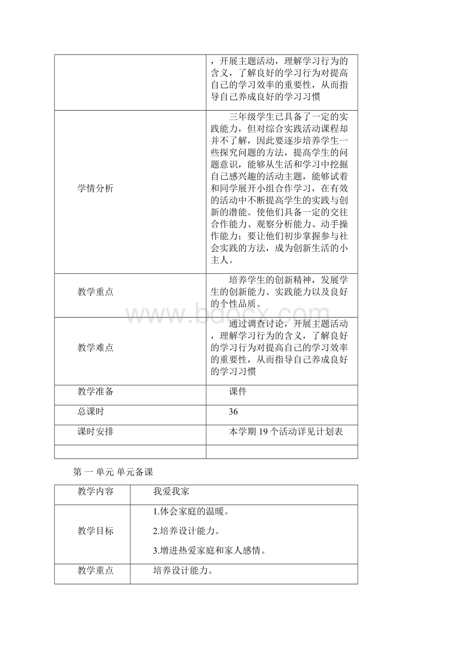 教科版小学三年级下册综合实践活动教案全册Word文档下载推荐.docx_第3页