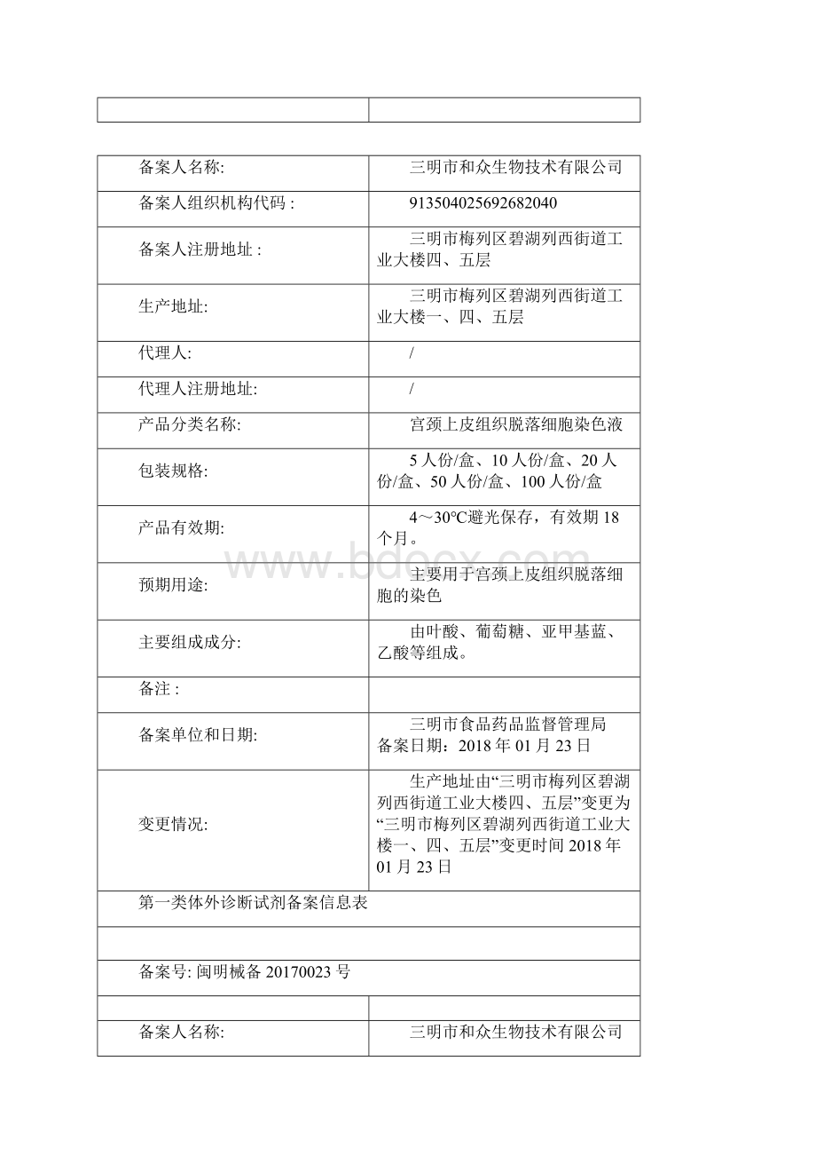 第一类体外诊断试剂备案信息表文档格式.docx_第3页