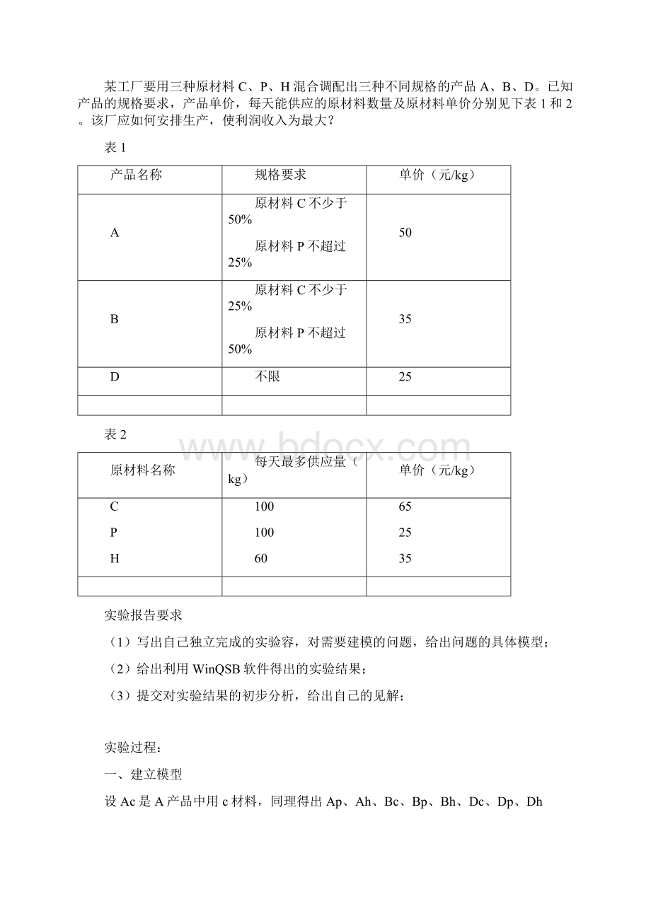 《运筹学》实验报告Word文档下载推荐.docx_第2页